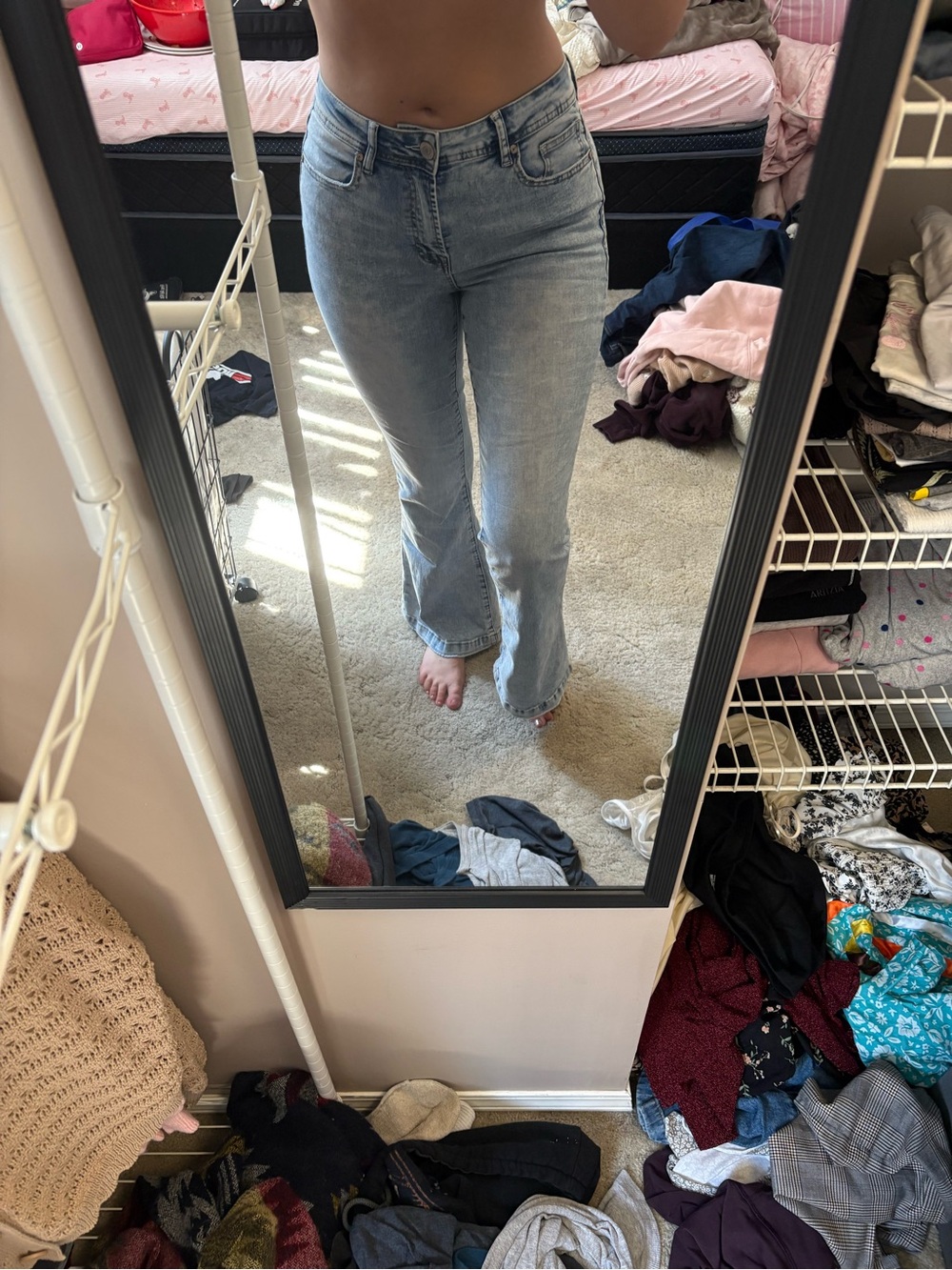 Women's Light Blue High-Rise Flare Jeans